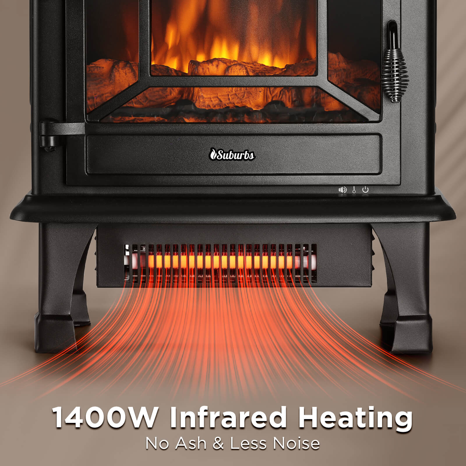 Suburbs TS20-SD Electric Fireplace Stove Heater with Sound – TURBRO, view 3
