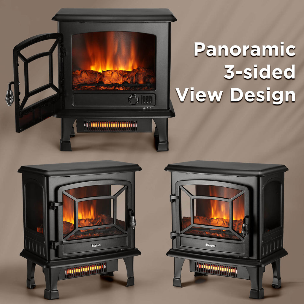 Suburbs TS20-SD Electric Fireplace Stove Heater with Sound – TURBRO, view 7
