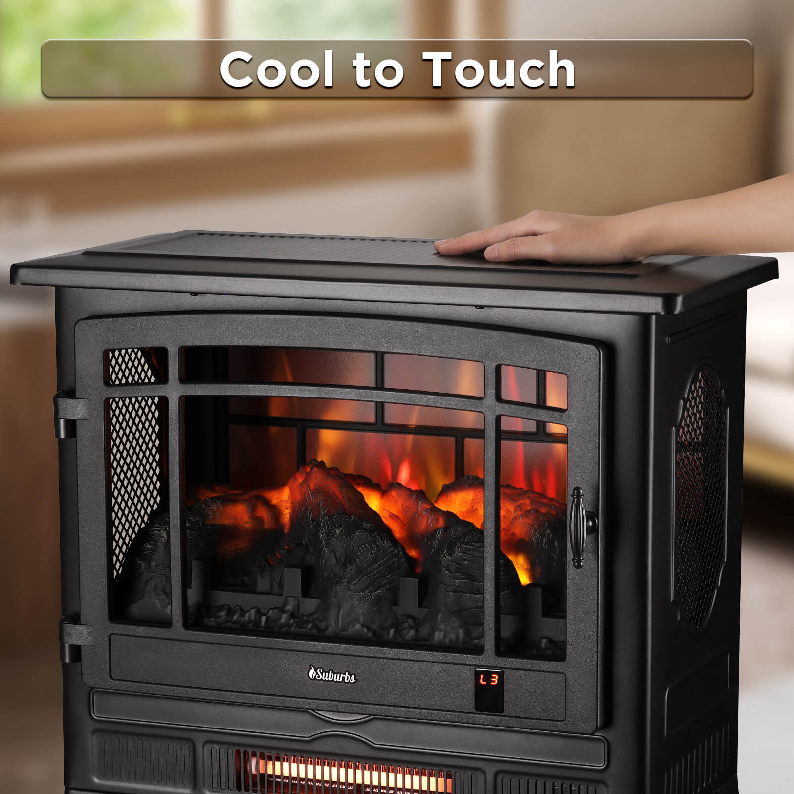 Suburbs TS25 Smart Electric Fireplace Stove Heater, WiFi Enabled – TURBRO, view 6