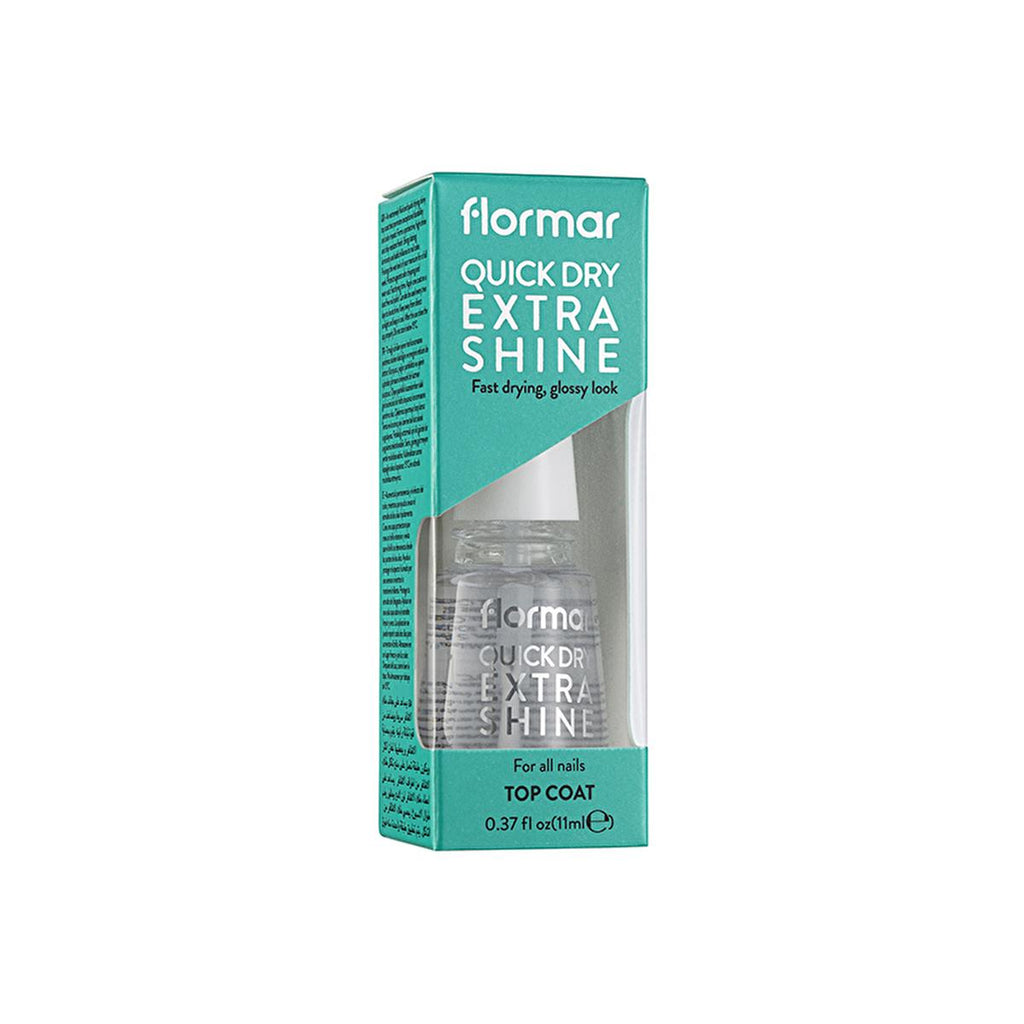 Flormar Quick Dry Extra Shine Nail Polish Top Coat - Fast Drying, High Gloss Finish for Long-Lasting Nail Polish