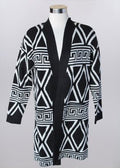 KADOU BOUTIQUE Geometric Open Front Cardigan — main product shot