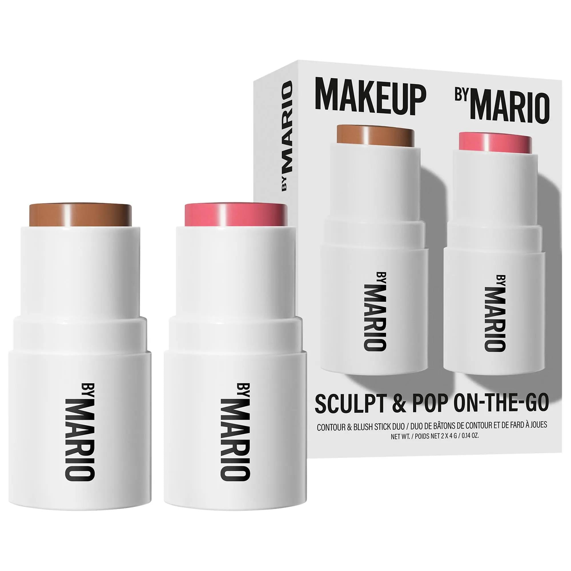 Mario Mini Sculpt & Pop On-The-Go Makeup Set - Limited Edition Contour & Blush Sticks, Cruelty-Free & Non-Comedogenic