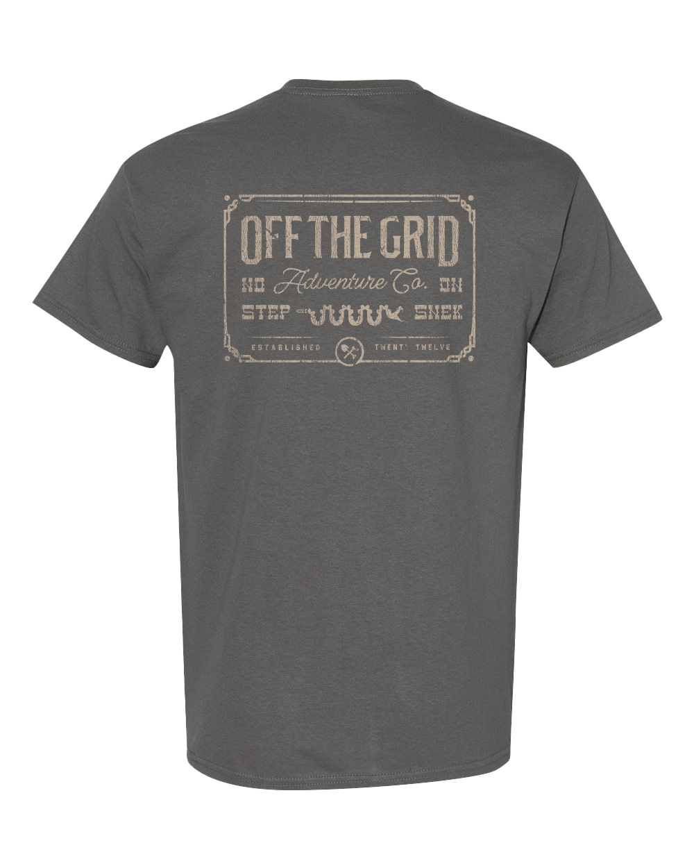 Off The Grid Surplus Tucson 2.0 Tee - Charcoal — detail close-up