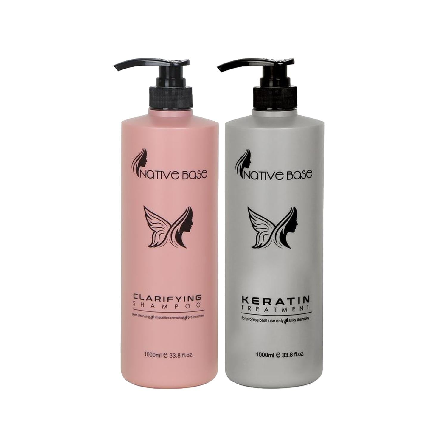 Native Base Keratin Hair Care Set - Nourishing Keratin-Based Formula for Damaged Hair