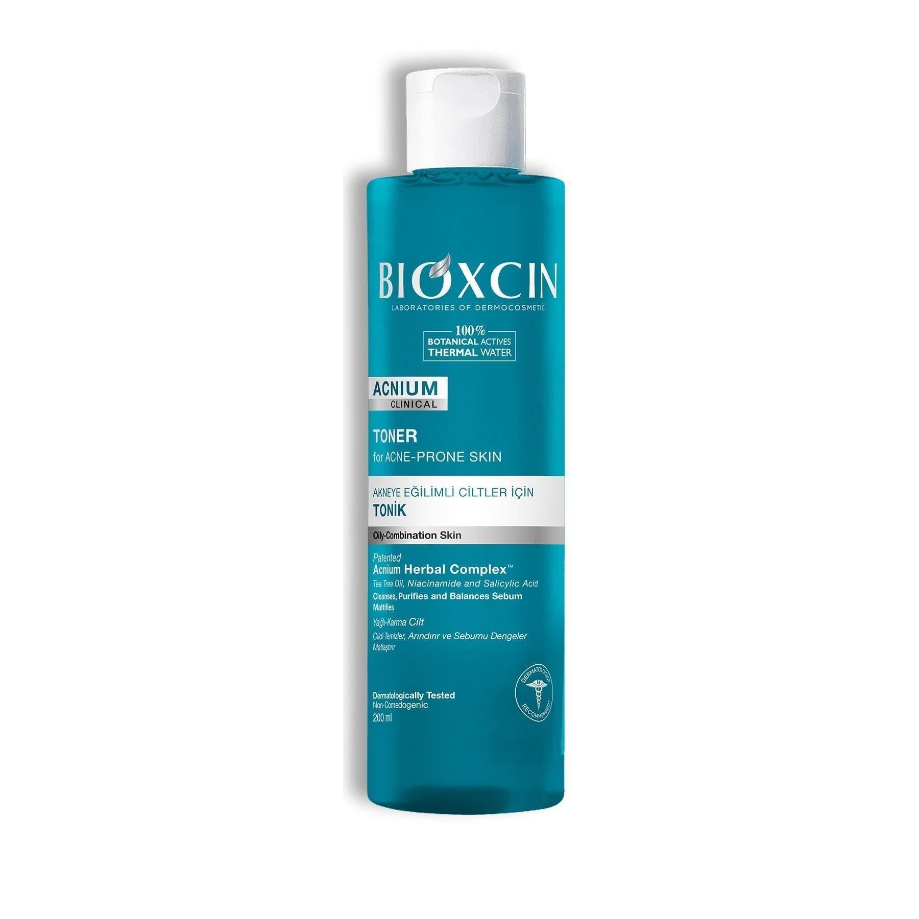 Bioxcin Acnium: Clinically Tested Vegan Acne Toner - Reduce Breakouts & Improve Skin Clarity with Facial Toner for Acne-Prone Skin, 200ML
