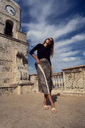 profile-nyc FAUX WRAP FRINGE SKIRT — main product shot