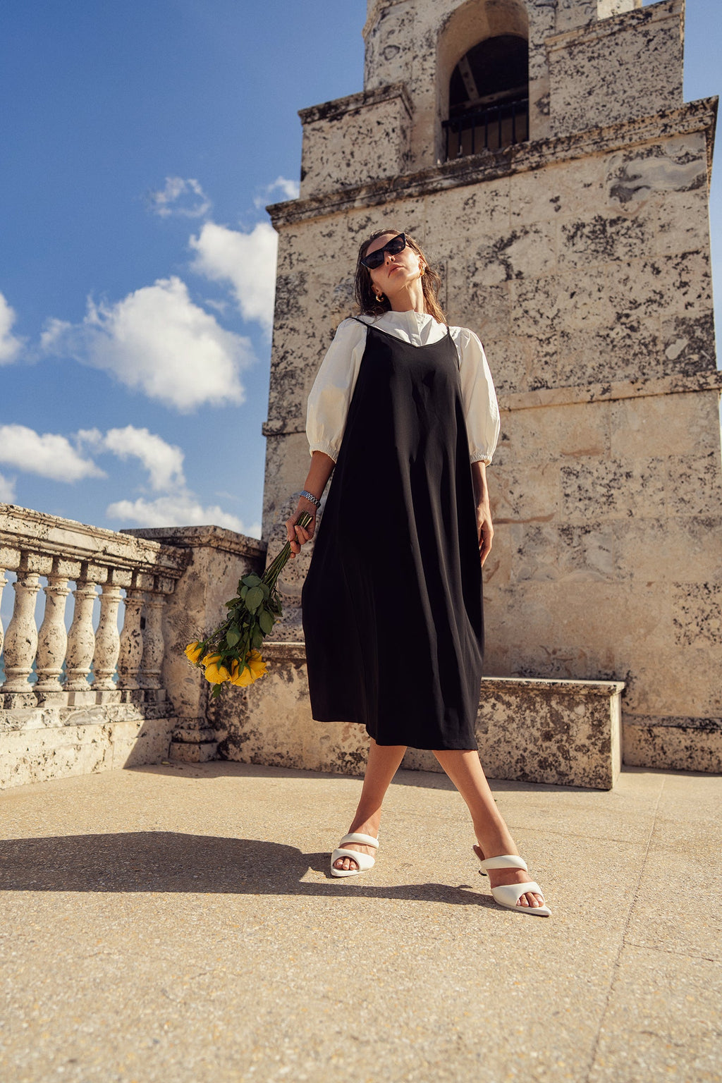 V STRAPPY SLIP DRESS