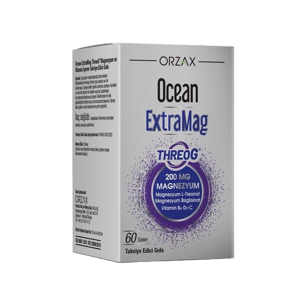 Orzax Ocean Extramag Threog 200 Mg - Magnesium & Vitamin Supplement for Adults - 60 Capsules
