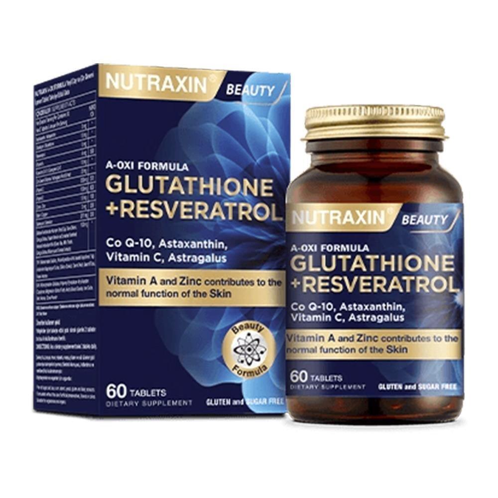 Nutraxin Glutathione + Resveratrol - Health Boosting Formula | 60 Capsules