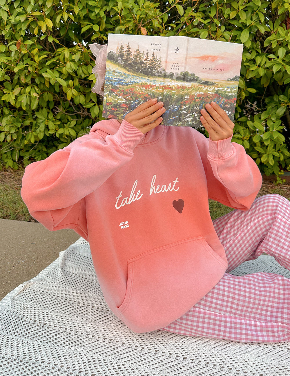 Elevated Faith Take Heart Unisex Hoodie — detail shot 6