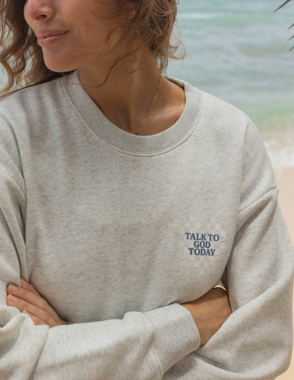 Elevated Faith Talk to God Unisex Crewneck — side view