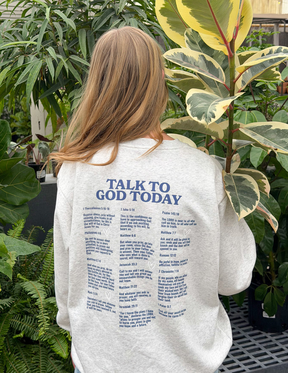 Elevated Faith Talk to God Unisex Crewneck — color detail