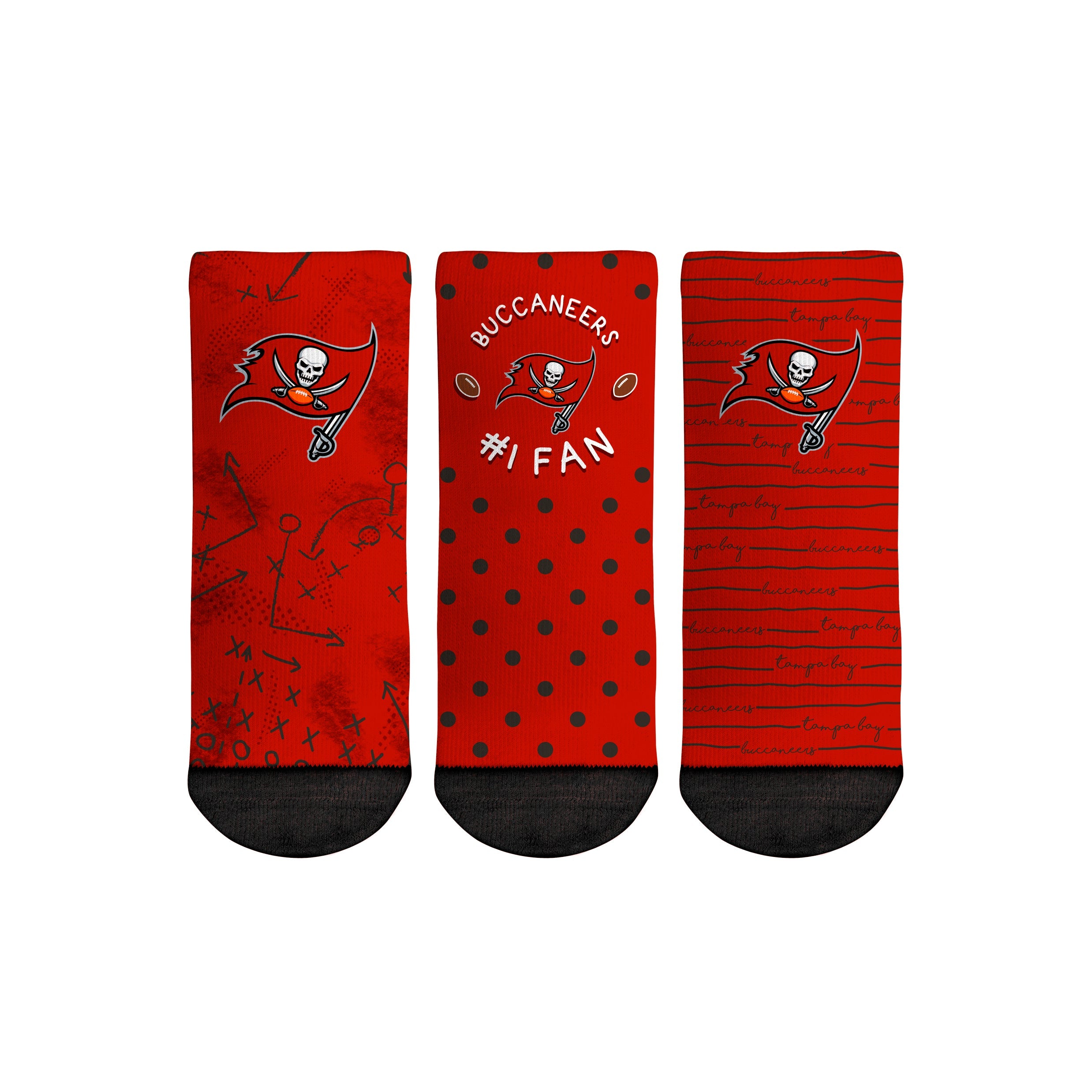 Rock 'Em Socks Tampa Bay Buccaneers - Number 1 Fan 3-Pack (Toddler) — main product shot