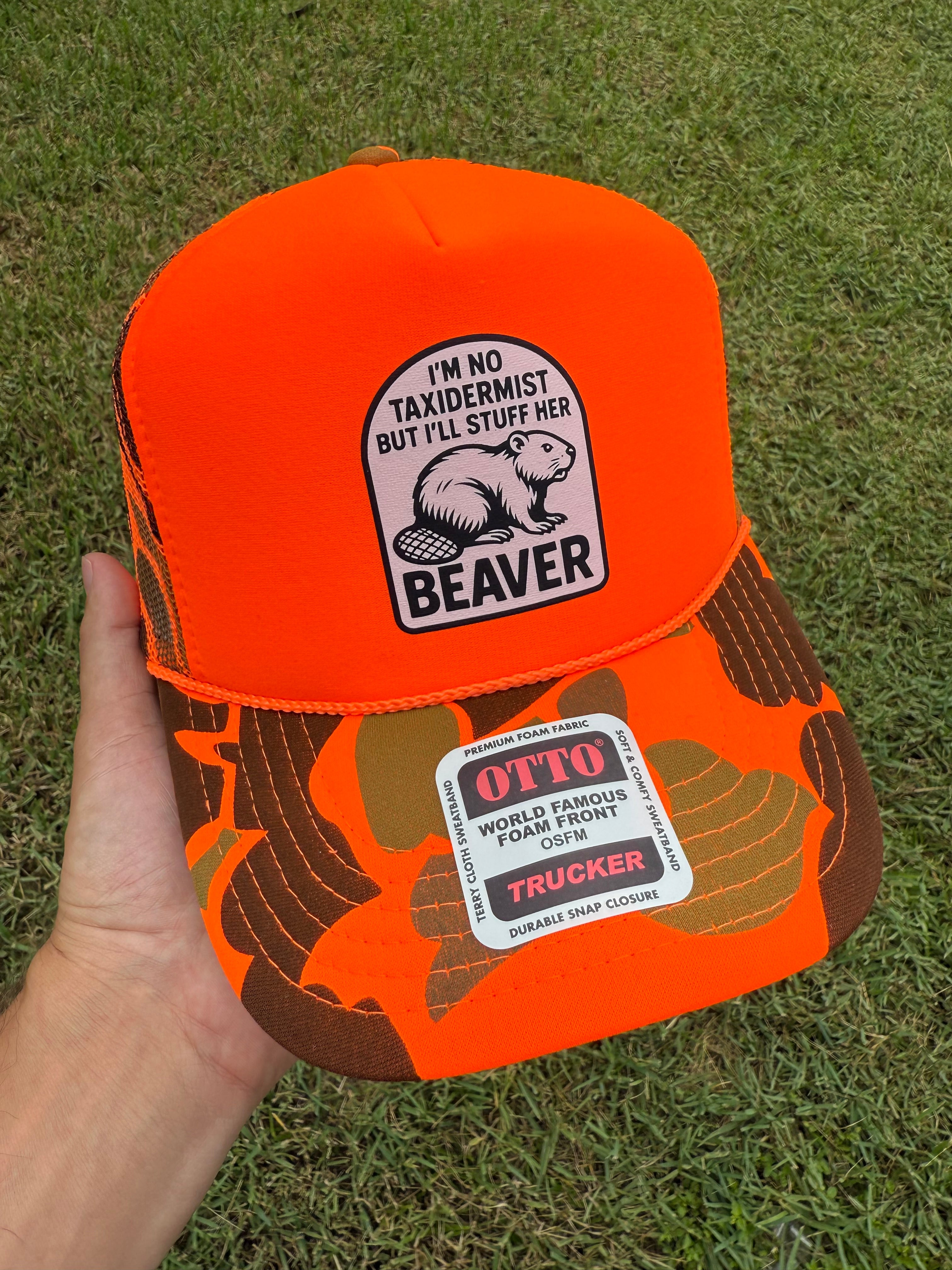Luckless Outfitters Taxidermist Trucker Hat — product on model