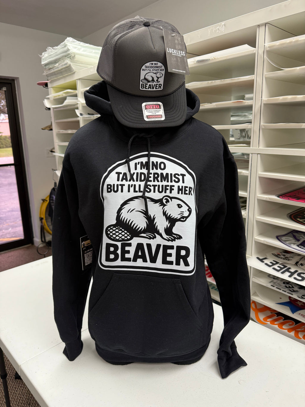 Luckless Outfitters Taxidermist Hoodie — size reference