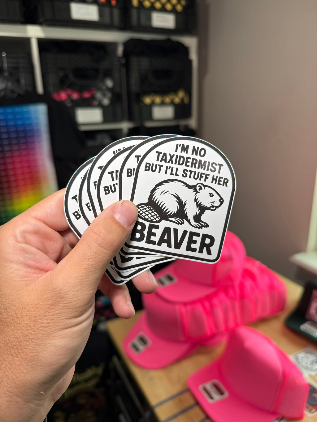 Luckless Outfitters Taxidermist Sticker — lifestyle context
