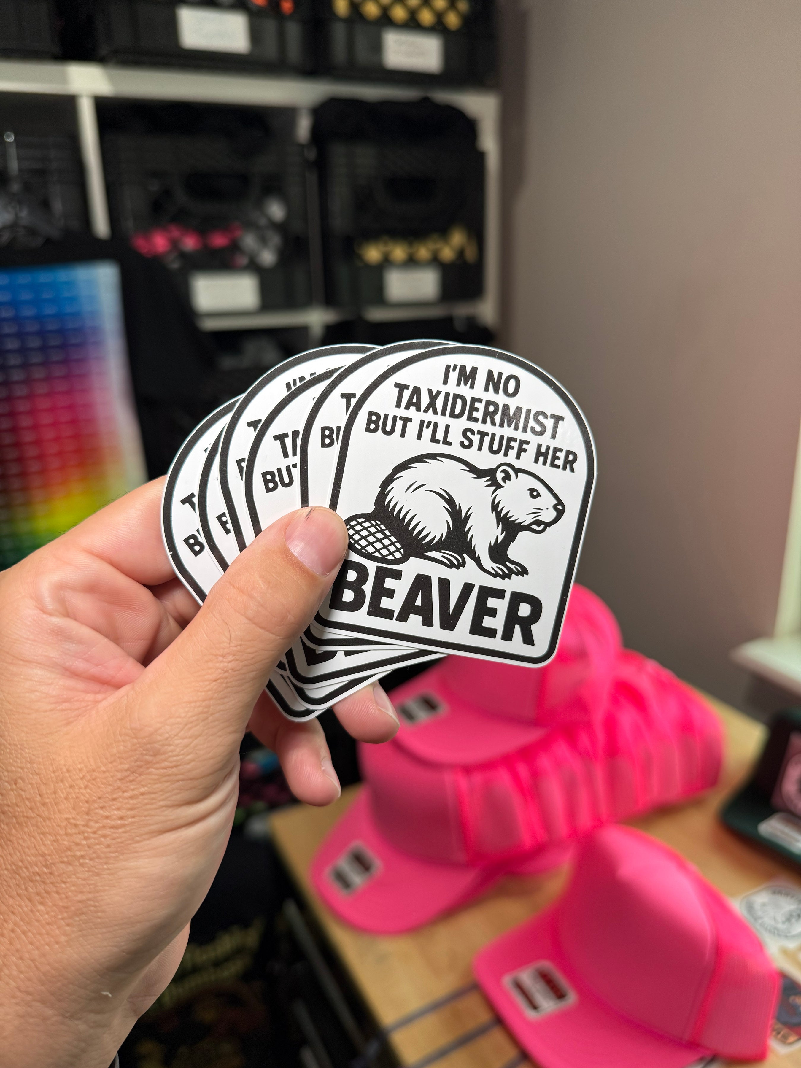 Luckless Outfitters Taxidermist Sticker — lifestyle context