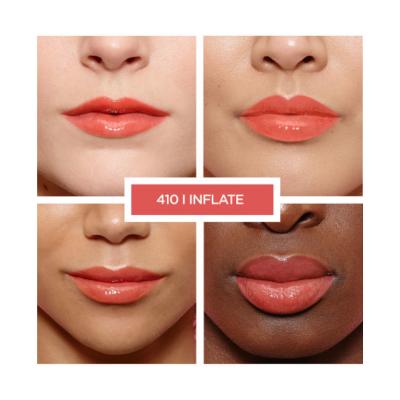 Loreal Paris Brilliant Signature Plump Lip Gloss - 410 Inflate: Hyaluronic Acid & Collagen for Fuller, Moisturized, Non-Sticky Lips