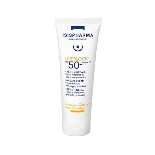 Isis Pharma Uveblock Mineral Sunscreen SPF50+ - High Protection, 100% Mineral Filters, Lightweight