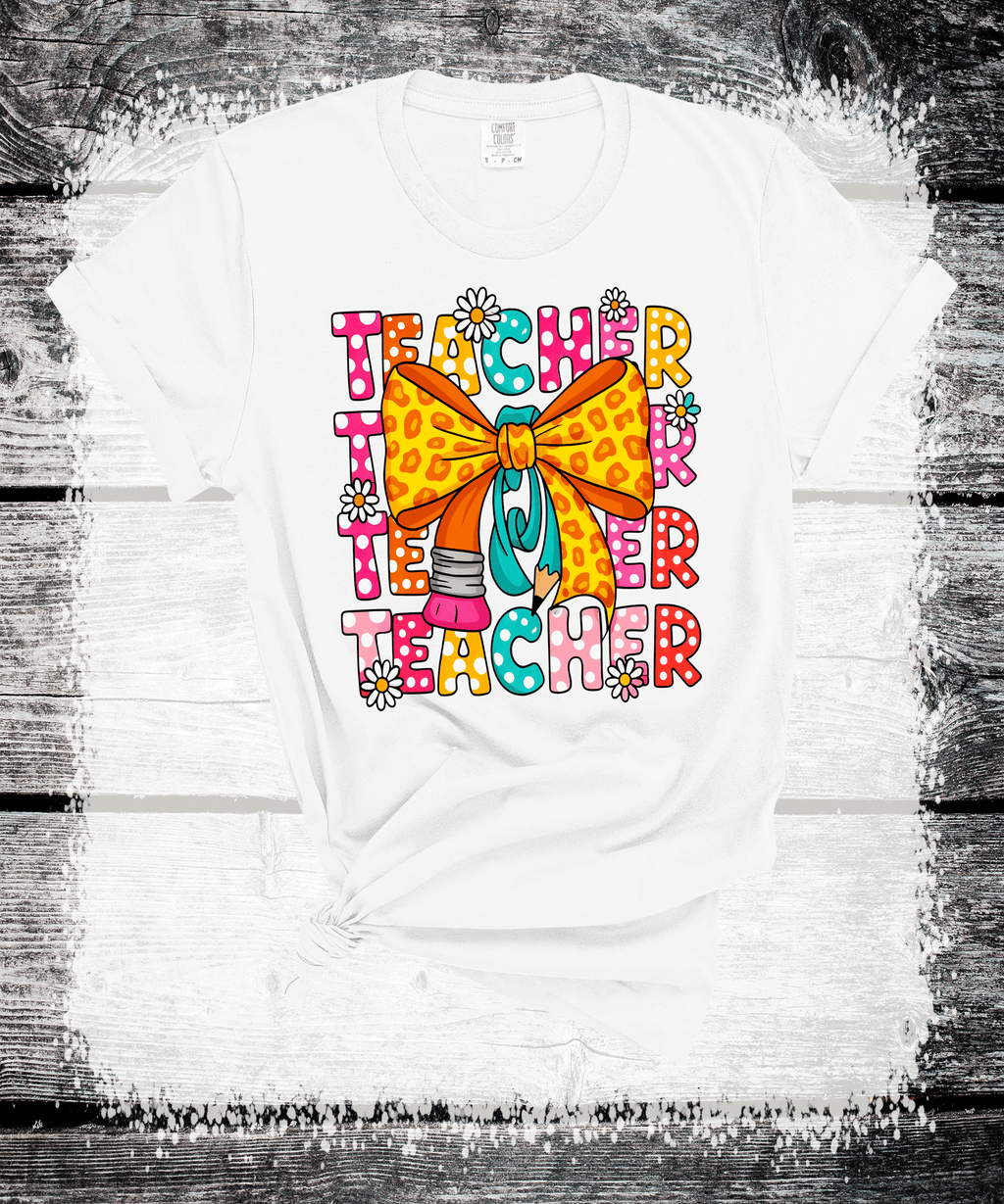 A Blessed Texas Mess Boutique A Blessed Texas Mess Boutique Back to school Teacher Pencil Coquette Bows — construction detail