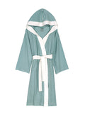 Seaside Serenity Stripe Organic Hooded Short Robe – Pure Fiber, view 9