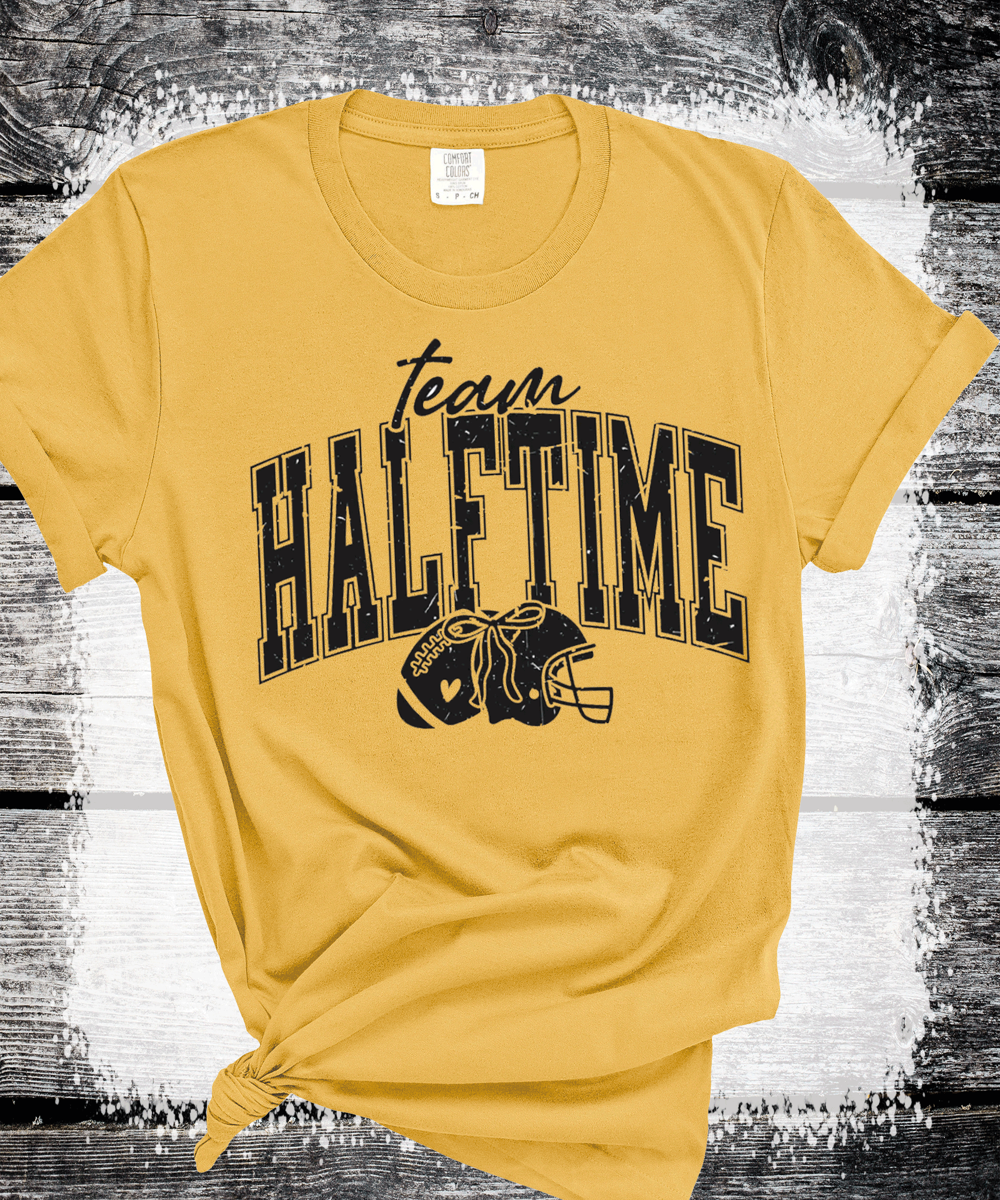 A Blessed Texas Mess Boutique Team Halftime Superbowl Party T-Shirt, Football Party Tee, Funny Game Day… — A Blessed Texas Mess Boutique branding close-up