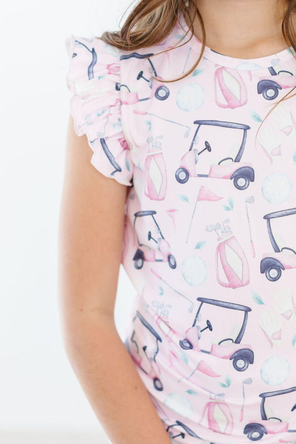 Mila & Rose ® Tee Time S/S Ruffle Tee — detail close-up