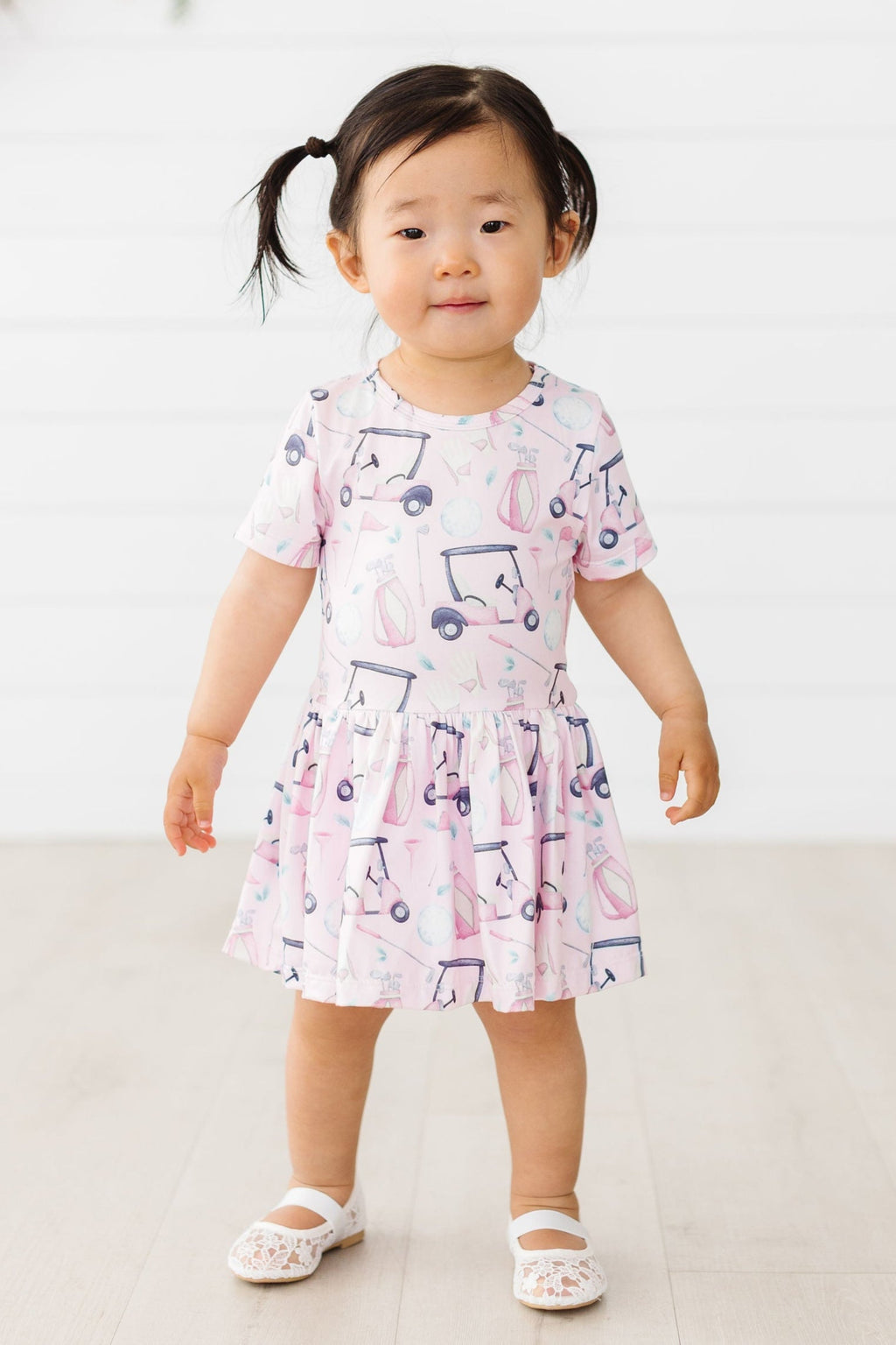 Mila & Rose ® Tee Time S/S Twirl Bodysuit — detail close-up