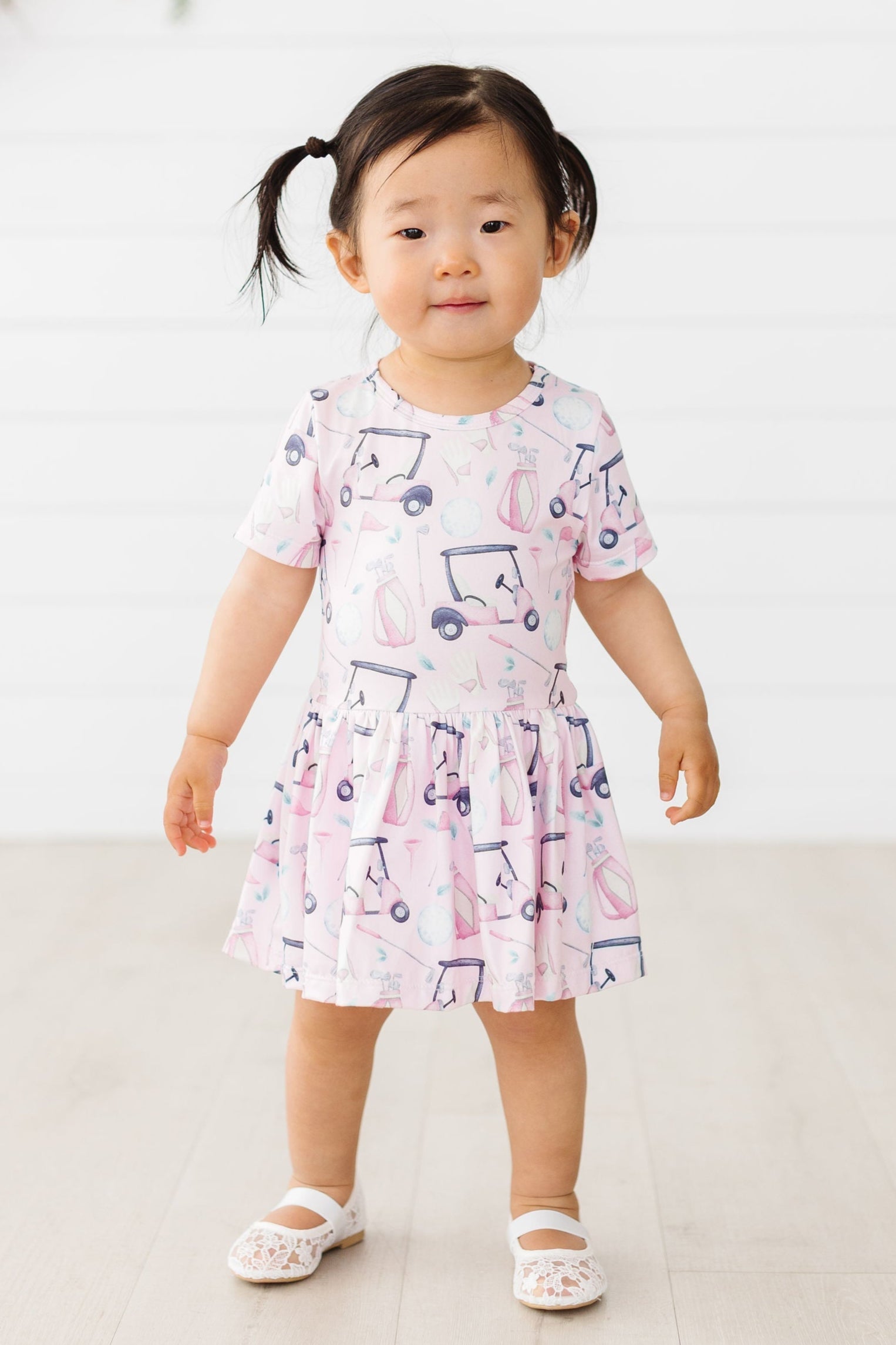 Mila & Rose ® Tee Time S/S Twirl Bodysuit — detail close-up