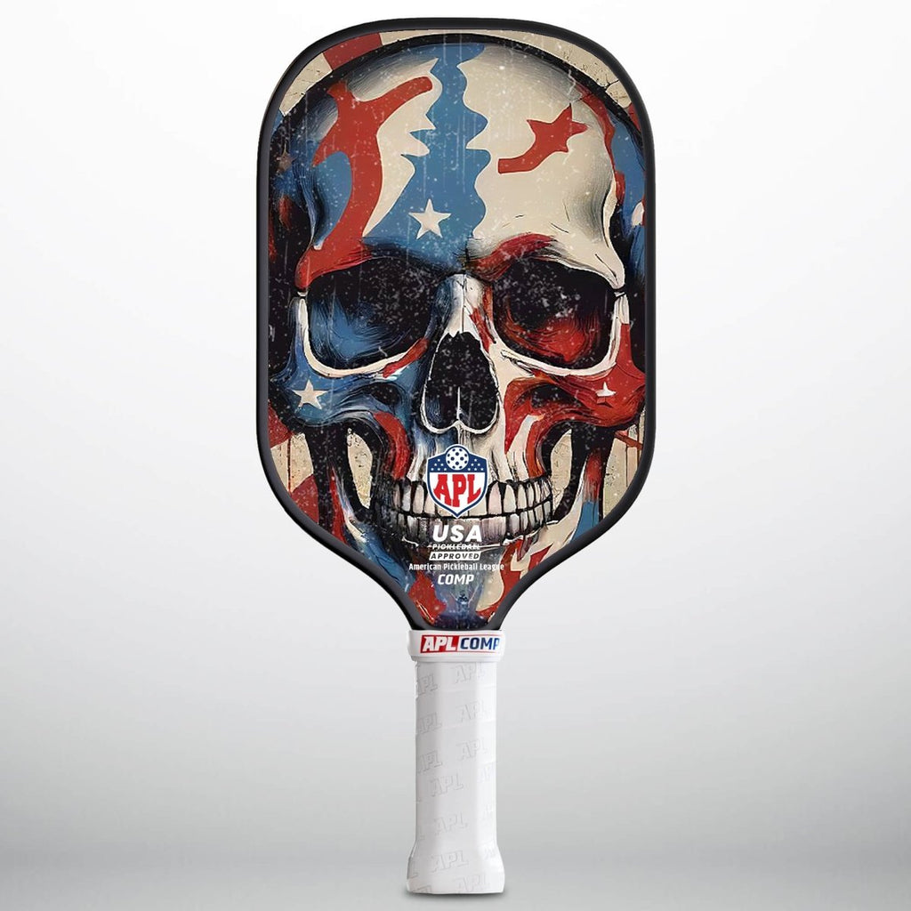 APL - Red Blue Colored Skull Pickleball Paddle | 16mm Carbon Fiber | Best Pickleball Paddles | American Pickleball League