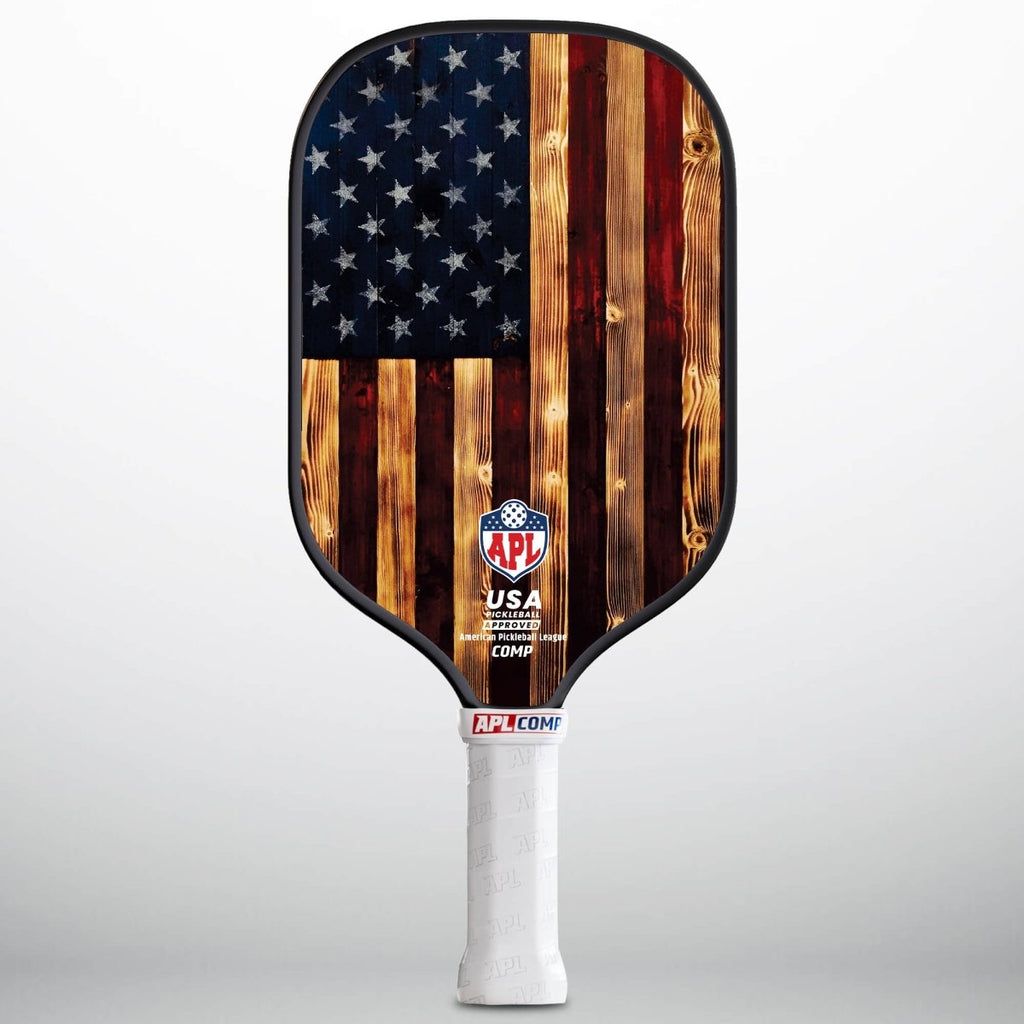 APL - Rustic Wood Flag Pickleball Paddle | 16mm Carbon Fiber | Best Pickleball Paddles | American Pickleball League
