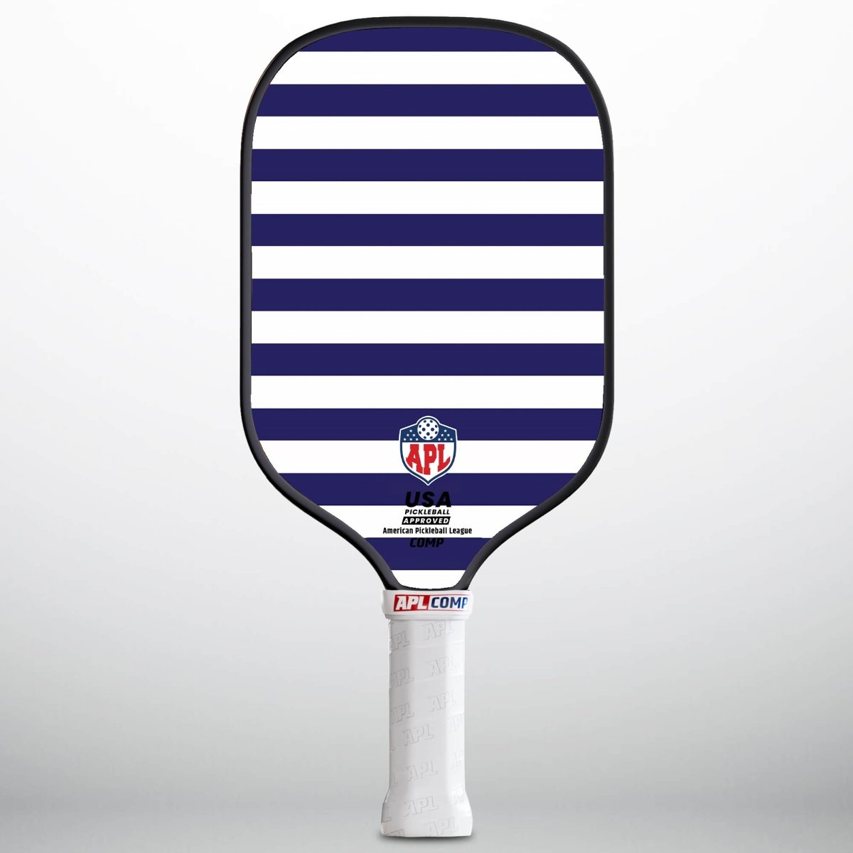 APL - White Blue Lines Pickleball Paddle | 16mm Carbon Fiber | Best Pickleball Paddles | American Pickleball League