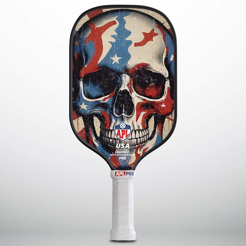 APL - Red Blue Colored Skull Pickleball Paddle | 16mm Carbon Fiber | Best Pickleball Paddles | American Pickleball League