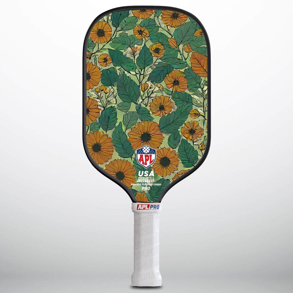 APL - Sun Flowers Pickleball Paddle | 16mm Carbon Fiber | Best Pickleball Paddles | American Pickleball League