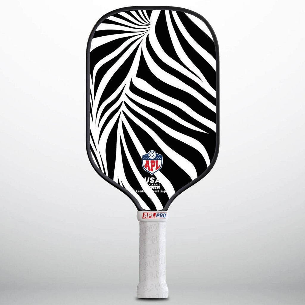 APL - White Black Patterns Pickleball Paddle | 16mm Carbon Fiber | Best Pickleball Paddles | American Pickleball League