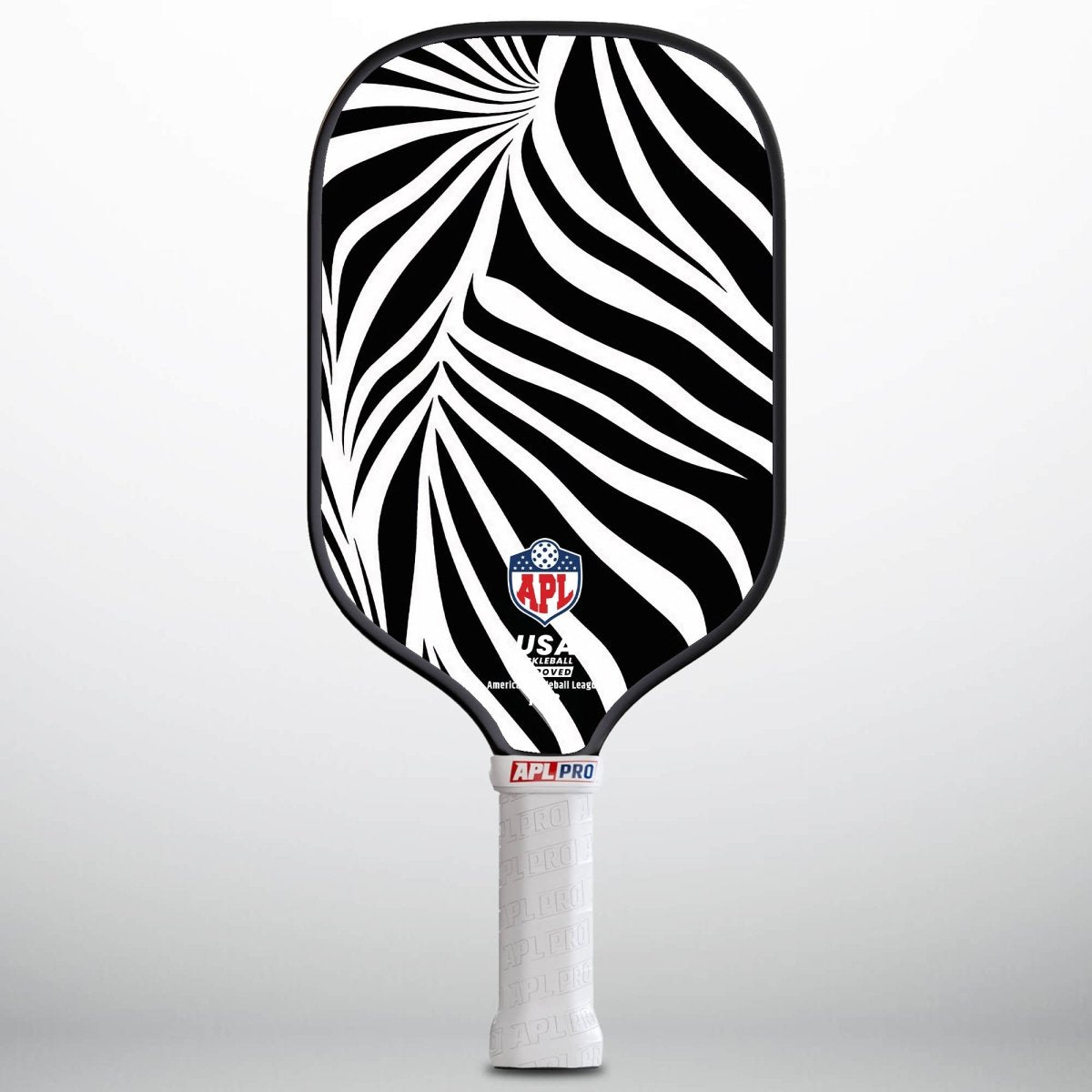 APL - White Black Patterns Pickleball Paddle | 16mm Carbon Fiber | Best Pickleball Paddles | American Pickleball League