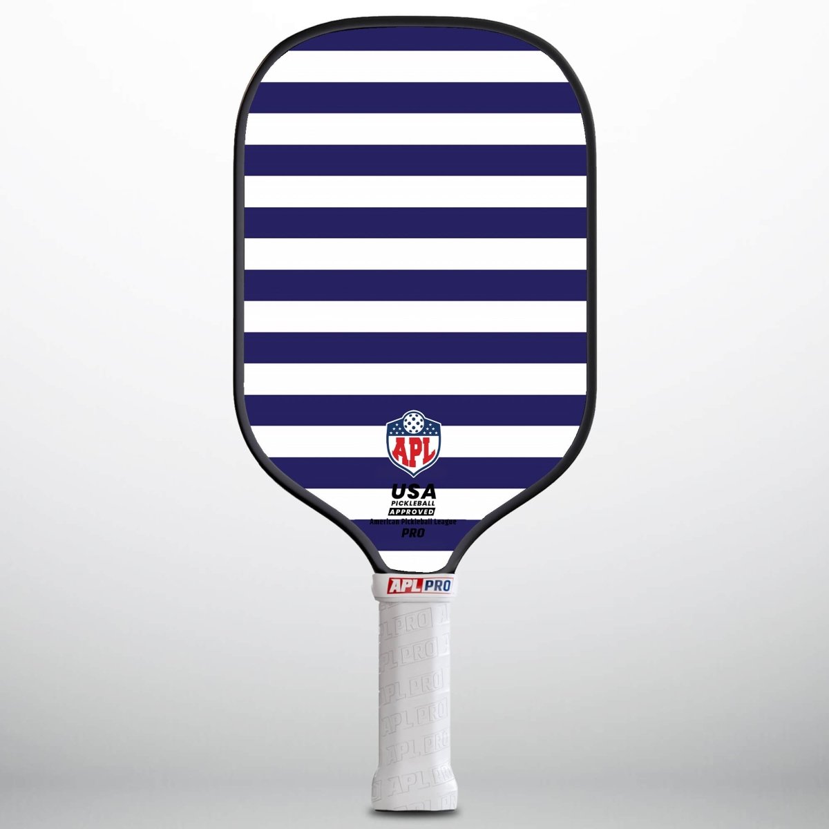 APL - White Blue Lines Pickleball Paddle | 16mm Carbon Fiber | Best Pickleball Paddles | American Pickleball League