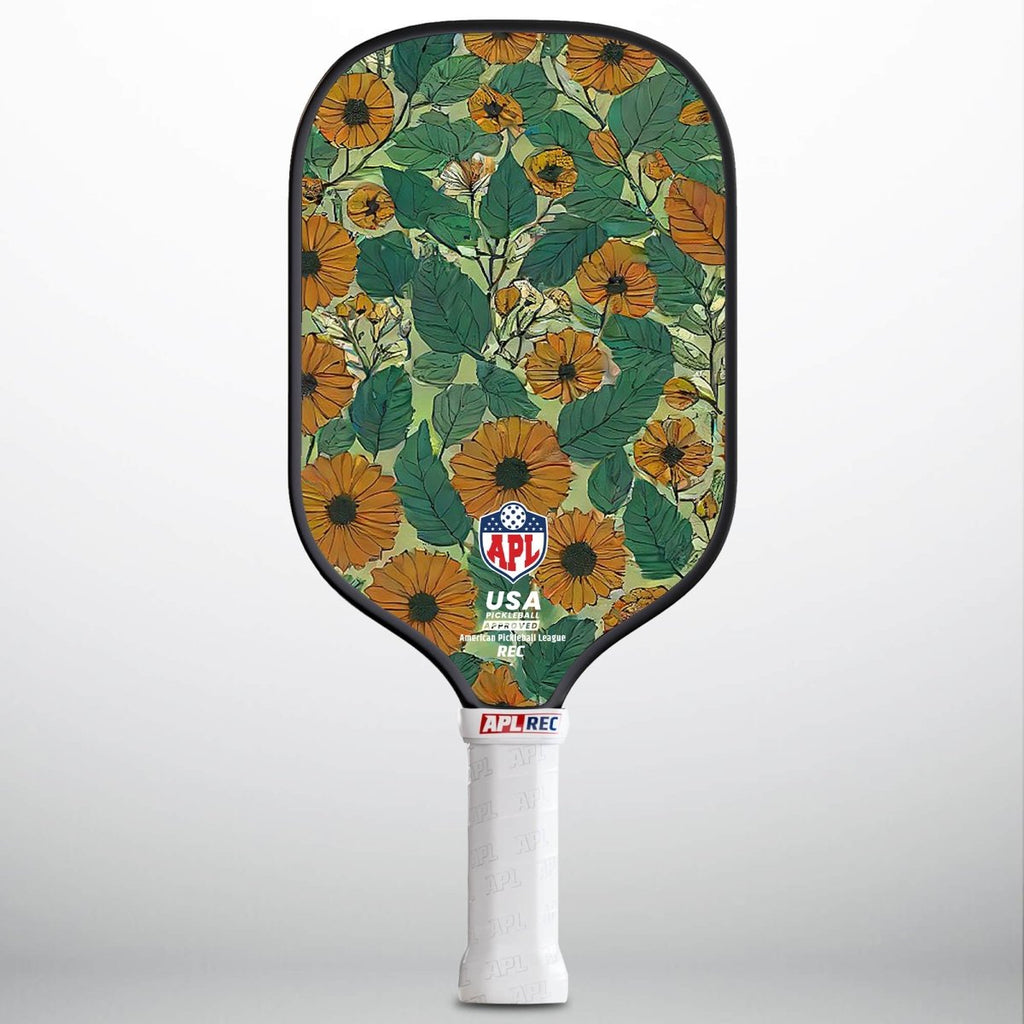 APL - Sun Flowers Pickleball Paddle | 16mm Carbon Fiber | Best Pickleball Paddles | American Pickleball League