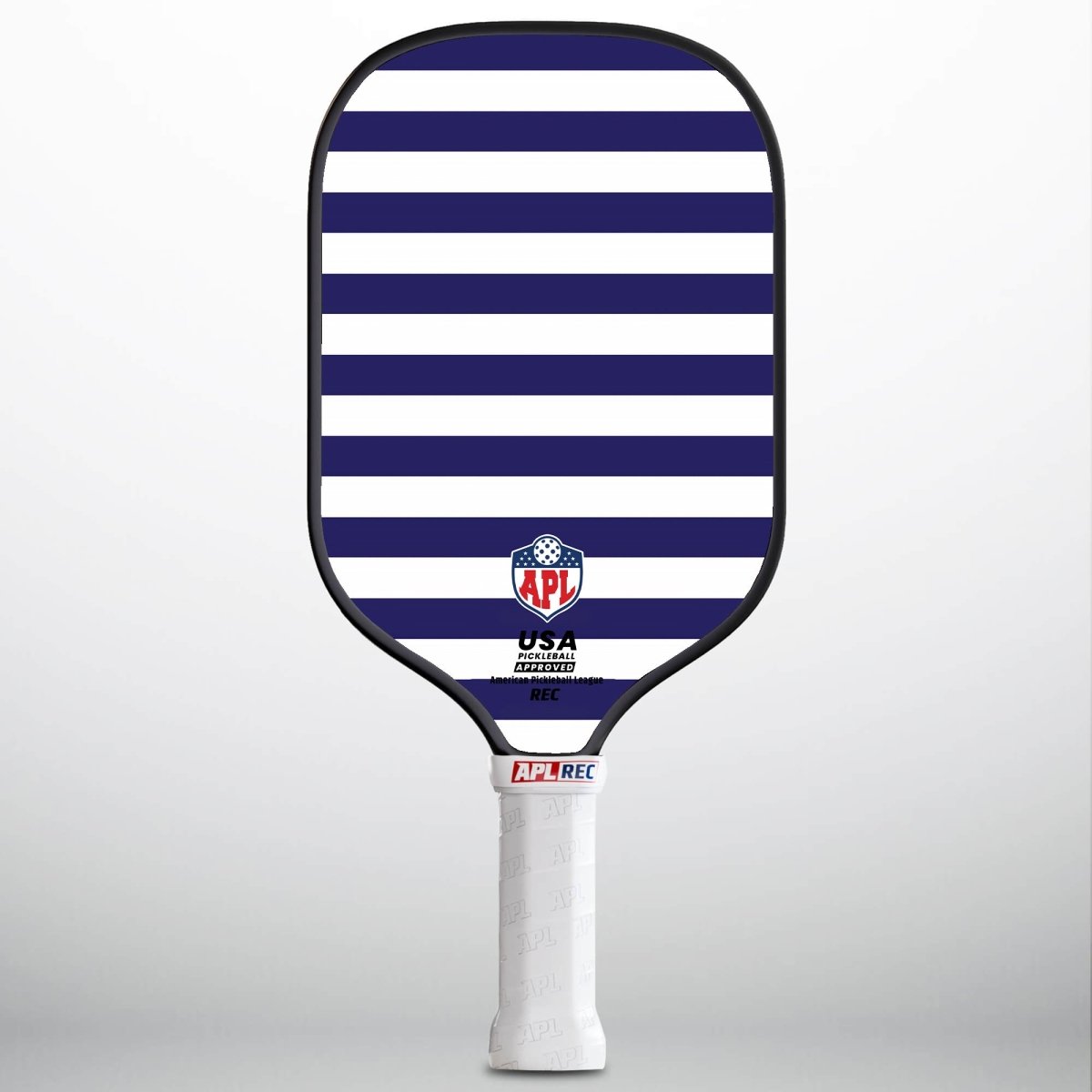 APL - White Blue Lines Pickleball Paddle | 16mm Carbon Fiber | Best Pickleball Paddles | American Pickleball League