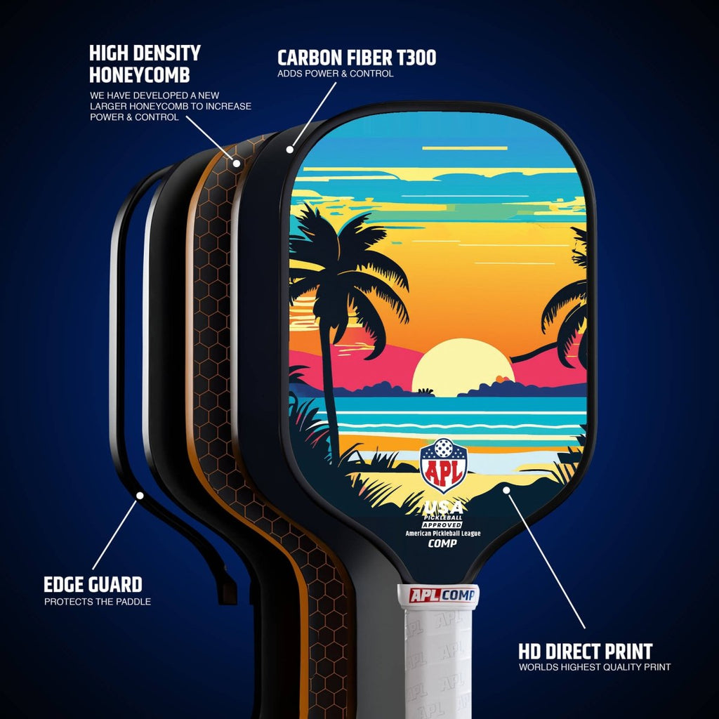 APL - Sunset Pickleball Paddles | 16mm Carbon Fiber | Best Pickleball Paddles | American Pickleball League