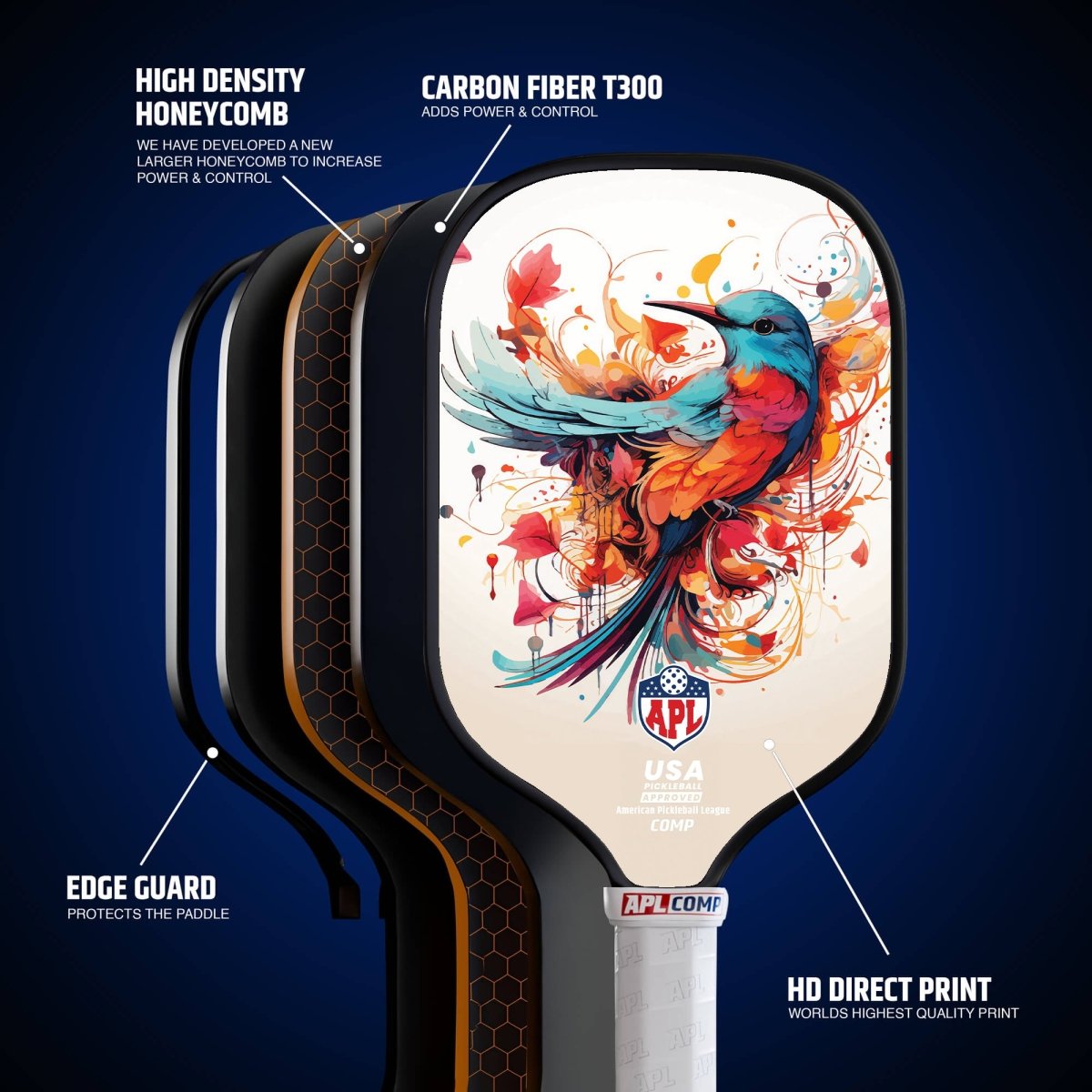 APL - Sparrow | 16mm Carbon Fiber | Best Pickleball Paddles | American Pickleball League