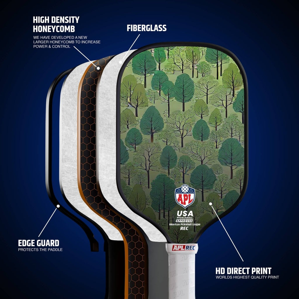 APL - Trees Pickleball Paddle | 16mm Carbon Fiber | Best Pickleball Paddles | American Pickleball League