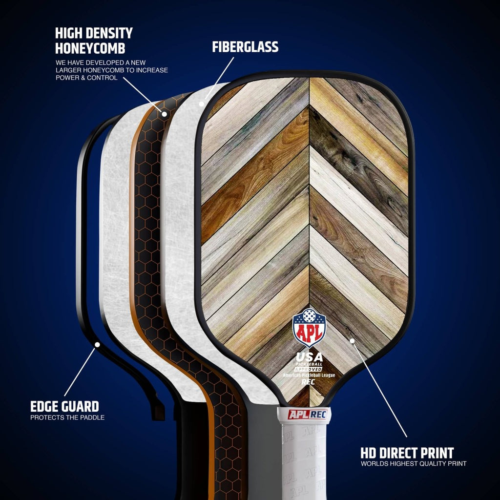 APL - Wooden Patterns Pickleball Paddle | 16mm Carbon Fiber | Best Pickleball Paddles | American Pickleball League