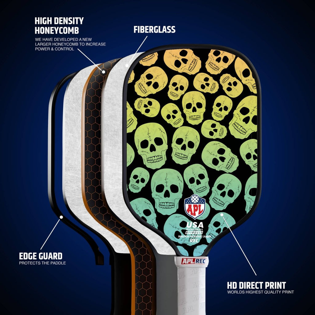 APL - Skulls Pickleball Paddle | 16mm Carbon Fiber | Best Pickleball Paddles | American Pickleball League