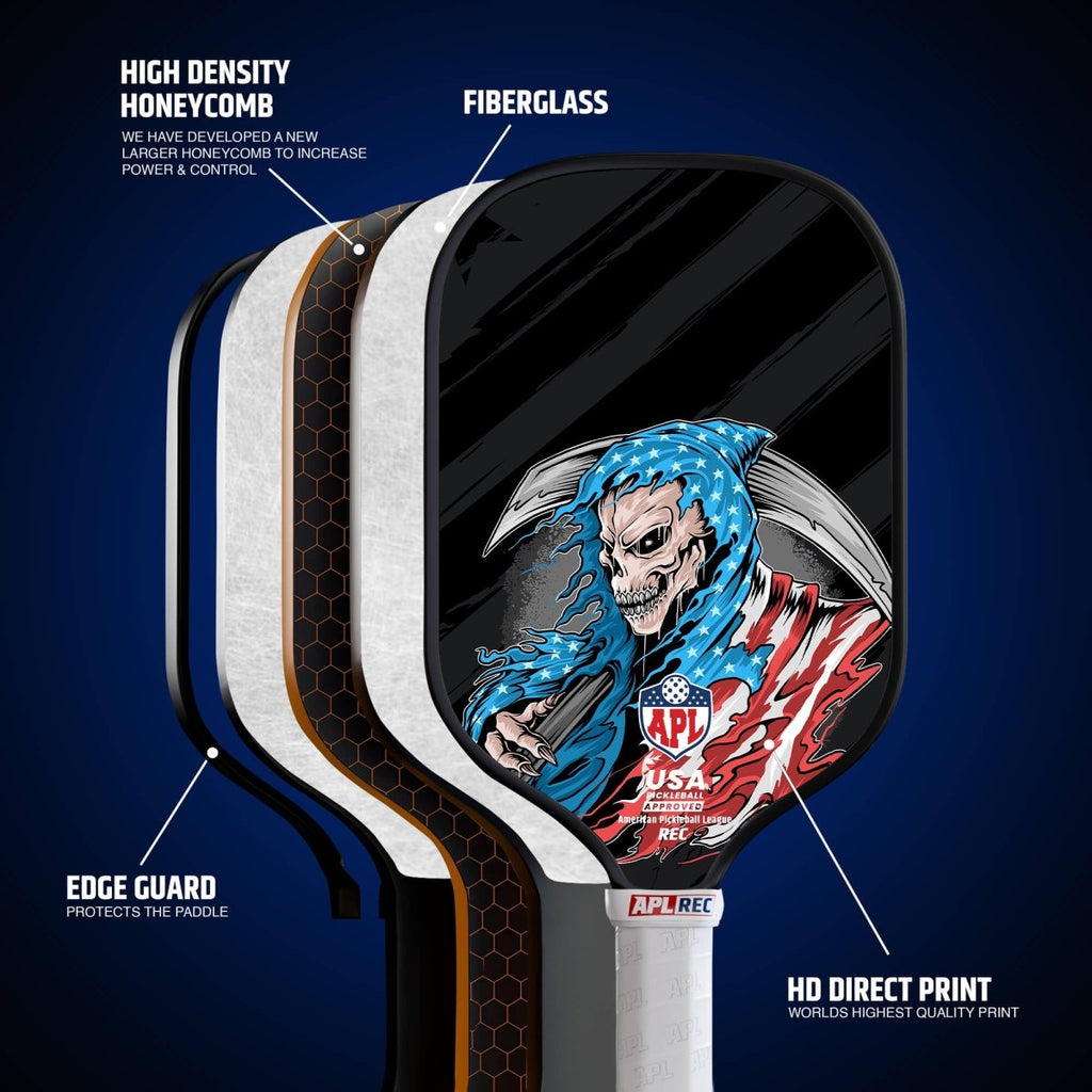 APL - Skull Flag Pickleball Paddle | 16mm Carbon Fiber | Best Pickleball Paddles | American Pickleball League