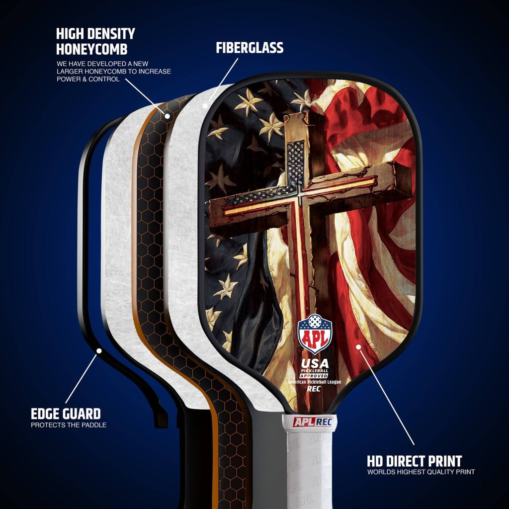 APL - Cross Flag | 16mm Carbon Fiber | Best Pickleball Paddles | American Pickleball League