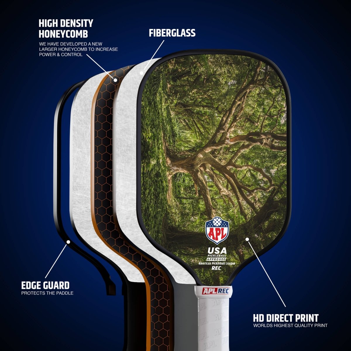 APL - Tree Pickleball Paddle | 16mm Carbon Fiber | Best Pickleball Paddles | American Pickleball League