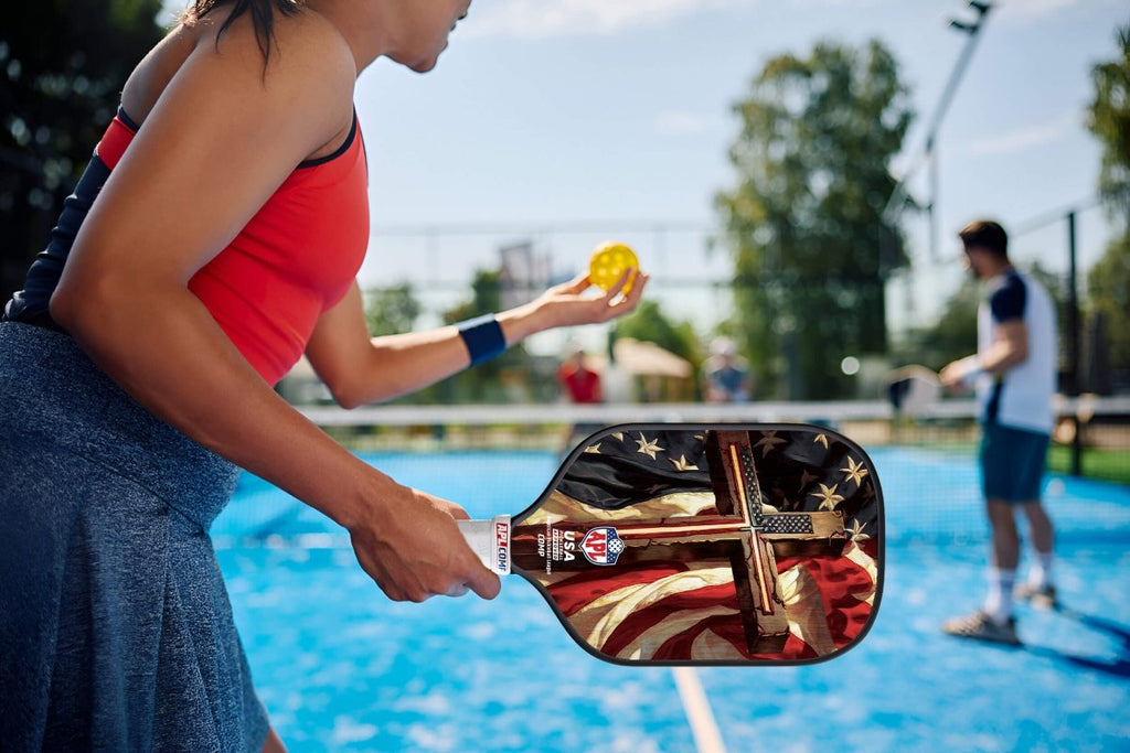 APL - Cross Flag | 16mm Carbon Fiber | Best Pickleball Paddles | American Pickleball League
