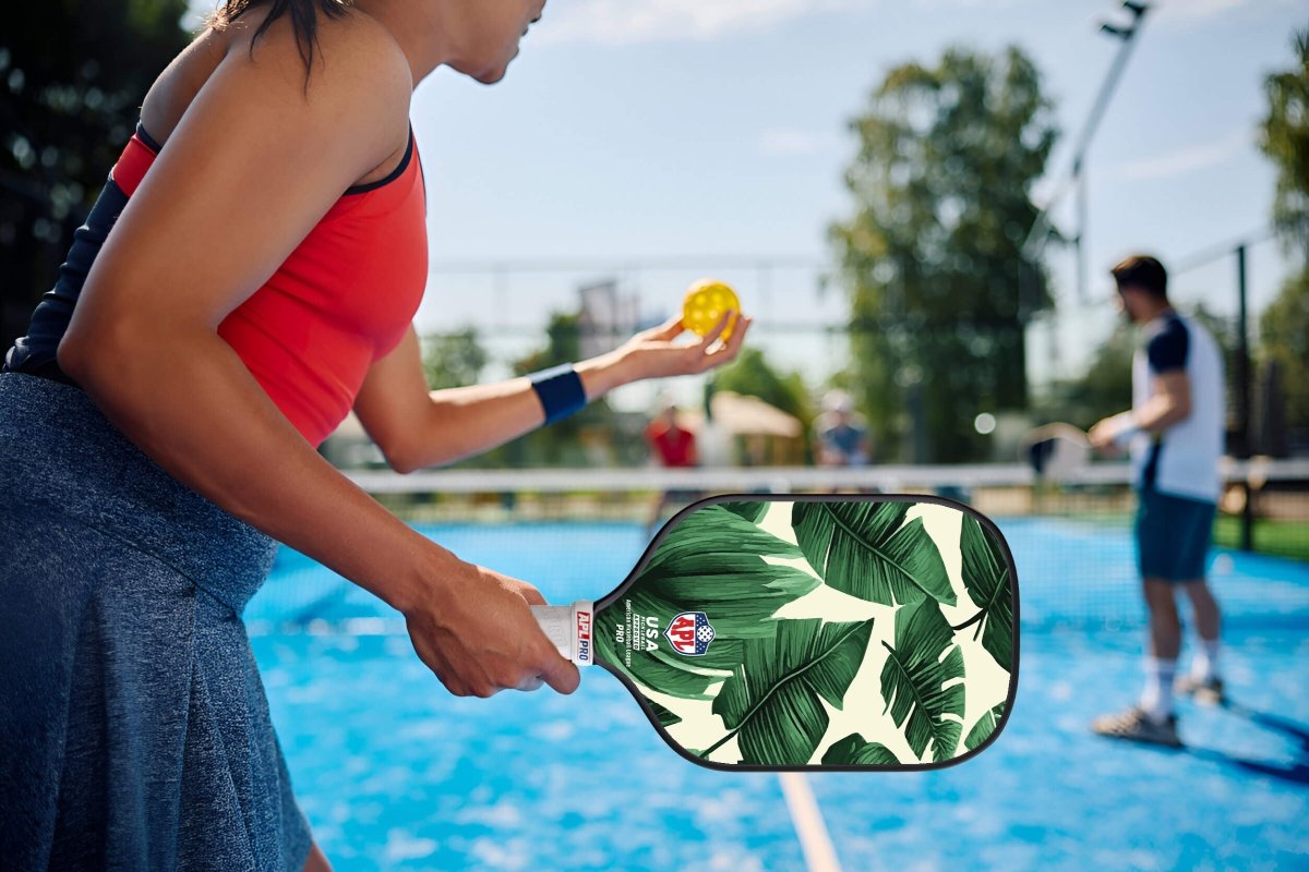 APL - Green Leaves Pickleball Paddle | 16mm Carbon Fiber | Best Pickleball Paddles | American Pickleball Leage
