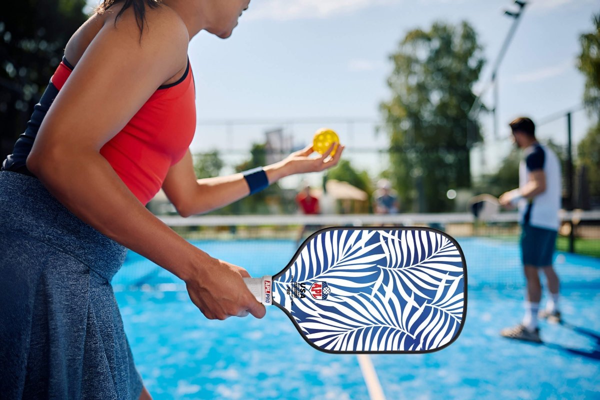 APL - White Leaves Pickleball Paddle | 16mm Carbon Fiber | Best Pickleball Paddles | American Pickleball League